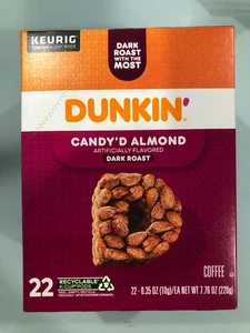 TAZAS DE CAFÉ TOSTADO OSCURO DUNKIN DONUTS CANDY'D ALMENDRA 22CT - Imagen 1 de 2