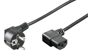 Urządzenia chłodnicze Kabel zasilający Wtyczka styku ochronnego kątowa Gniazdo IEC320-C13 - Zdjęcie 1 z 1