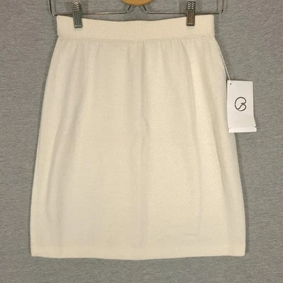 Falda St John Basics Mujer 4 Blanco Brillante Lana Tejida Lápiz Carrera Oficina Foto 1 de 4