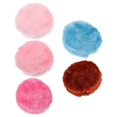  5 Pcs Long Velvet Dry Powder Puff Liquid Foundation Applicator Cushion Makeup - Image 1 of 4