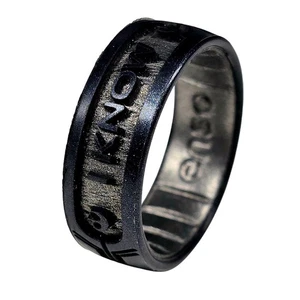 Enso Rings Star Wars Silicone Ring - I Know - Black Pearl/Platinum - Size 9 - Picture 1 of 5