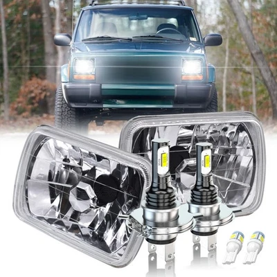 Faro LED cuadrado de 7x6" 5x7" alto/bajo DRL para Jeep Cherokee XJ YJ para Chevy Foto 1 de 4