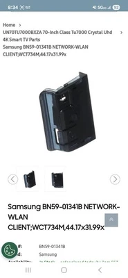 Placa de botón de encendido Samsung UN70TU7000W de encendido de red Wi-Fi Foto 1 de 2