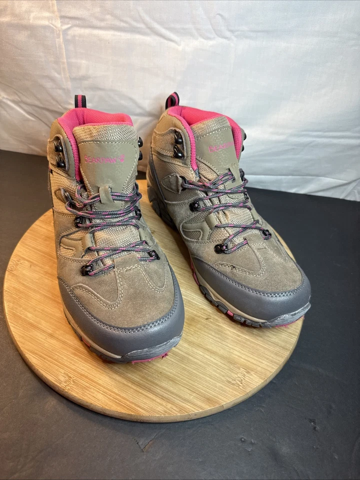 Bota de senderismo Bearpaw Corsica de cuero para mujer - 4390 color topo/rosa - 11 excelente Foto 1 de 4