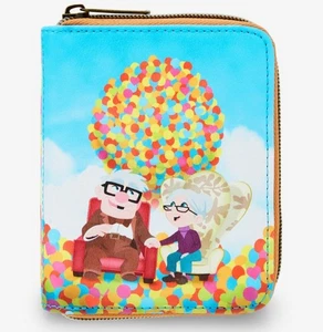 NEW! Loungefly Disney Pixar Up Carl & Ellie Balloons Colorful Zipper Wallet - Picture 1 of 4