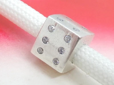 Pandora Sterling Silver Lucky Dice Charm Clear CZ 791269CZ - Image 1 of 4