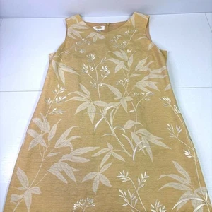Talbots Cream Beige Silk Floral Embroidered Sleeveless Midi Dress Size 12P - Picture 1 of 8