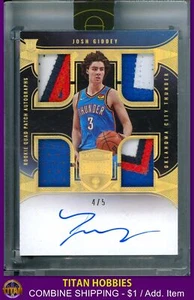 2021-22 Panini Eminence RPA Rookie GOLD #JG Josh Giddey GOLD PATCH AUTO RC /5 - Picture 1 of 2