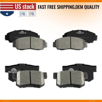 Front Rear Ceramic Disc Brake Pads For 2001 2002 - 2008 Acura CL RL TL - Image 1 of 4