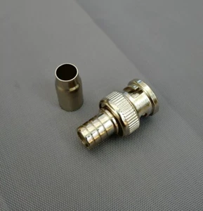 (2 PAQUETES) BNC macho 2 piezas crimpado para conector de cable RG59/U RG62/U - Vendedor de EE. UU. - Imagen 1 de 3