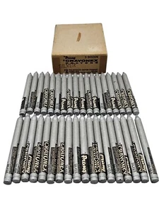 Vintage 1940s Prang Crayonex Crayons Silver American Crayon Dixon 3 Dozen NOS - Picture 1 of 3