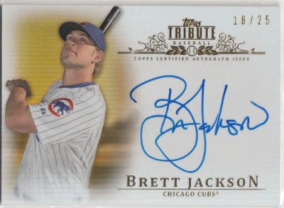 2013 Topps Tribute Autograph Orange BRETT JACKSON Auto #BJ2 Cubs /25 - Image 1 of 2