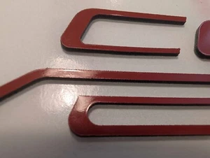 x2 2005-2013 Corvette C6 GLOSS RED Plastic Letters Rear Bumper Emblem Decals - Picture 1 of 2
