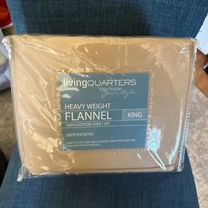 Living Quarters Flannel Sheets King Size Set 100% Cotton - Picture 1 of 4