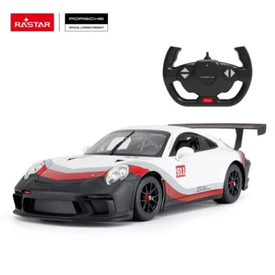 Rastar 75900 1:14 Scale RC Porsche 911  GT3 CUP Kids Toy Car with Remote - White - Image 1 of 4