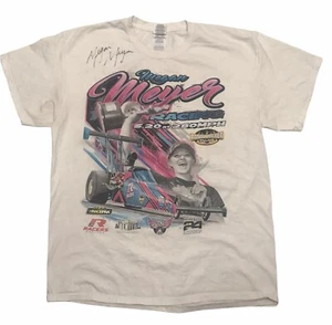 NHRA MEGAN MEYER Racing Top Fuel T-Shirt ALCOHOL Dragster Autographed - READ - Picture 1 of 12