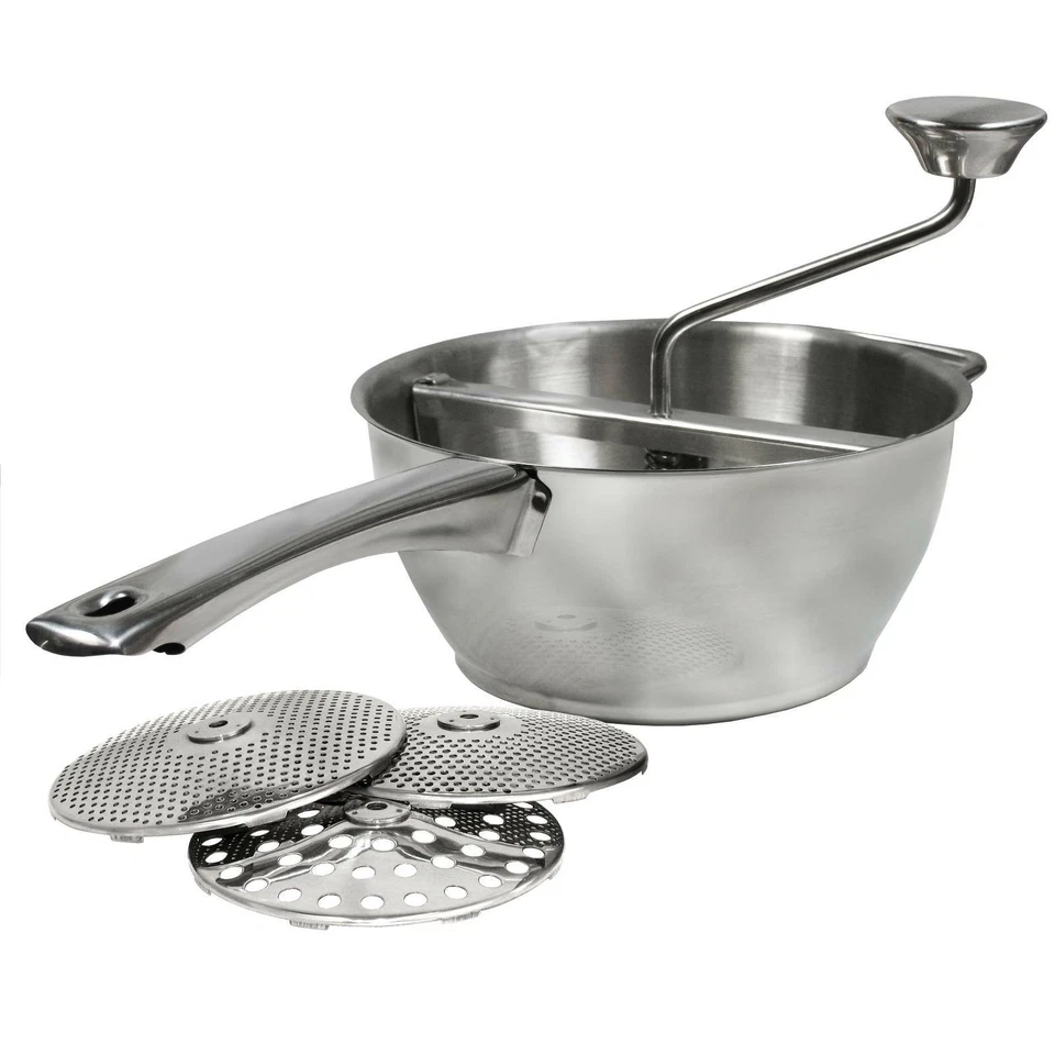 Weston Food Mill Stainless Steel 8mm Coarse and 3mm Medium Milling Discs