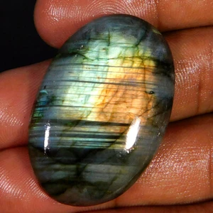 44,2 quilates. Piedra Preciosa Suelta Cabujón Ovalado 100% Natural Flamígera - Imagen 1 de 3