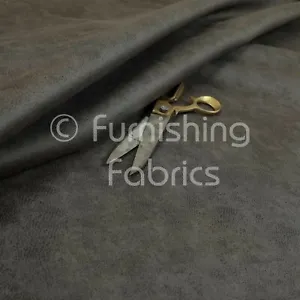 Soft Durable 3 Layer Thick Faux Suede Grey Colour Upholstery Furnishing Fabric - Picture 1 of 4