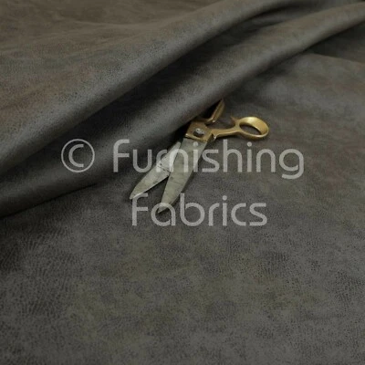 Fire Treated Soft Durable 3 Layer Thick Faux Suede Grey Upholstery Craft Fabric - Image 1 of 4