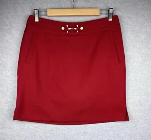 Womens Skirt Golf Skort Size 8 Red Pockets Under Shorts Gold Waist Accent EP PRO - Picture 1 of 9