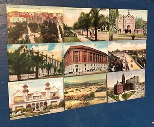 Set of 9 "CALIFORNIA" Pre Linen, 8 of LA UNUSED Postcards 1915-30's EXC - Picture 1 of 5