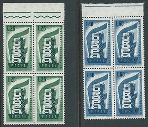 1956 ITALIA EUROPA QUARTINA MNH ** - VA38-6 - Picture 1 of 1
