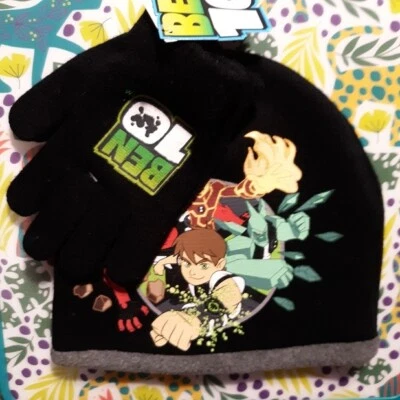 Conjunto de gorro y guantes BEN 10 NUEVO para niños se adapta a la mayoría con etiquetas Heatblast Diamondhead Foto 1 de 3