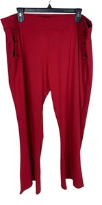 Women's DGD Red Sailor Style Straight Leg Elastic Waist Knit Pants Size 3XL - Picture 1 of 5
