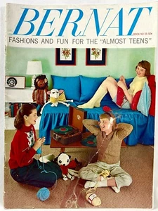 1957 Bernat Hand Knit Fashions For Girls 59 Knitting Pattern Book Sz 8-14 14345 - Picture 1 of 2