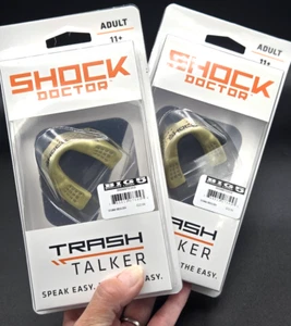 *2-PACK* Shock Doctor Trash Talker GOLD Mouthguards Adult 11+ Slim Fit Moldable - Picture 1 of 18