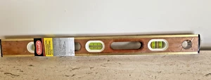 NOS Sand’s Pro 24" Mahogany Brass Bound Mason Level NEW in Plastic No. 12AB-24 - Picture 1 of 6