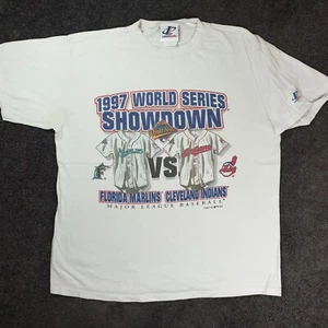 Florida Marlins Cleveland Indians World Series 97 Showdown T-Shirt Men's Size L - Bild 1 von 10