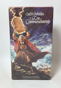 The Ten Commandments VHS 1990 2 Tape Set Charleton Heston Yul Brenner Sealed VCR - Imagen 1 de 8