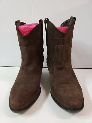 FRANCO SARTO Mujer Gamuza WACO Botín Vaquero Hebilla Acento Talla 6.5 Marrón LEER Foto 1 de 4