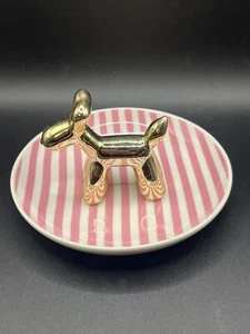 Rosa & Weiß Schmuck Schale mit Gold Ballon Hund Schmuck Halter Deko Deko - Bild 1 von 5