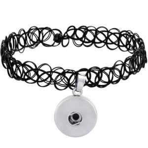 Stretch Choker Snap Jewelry Ginger Charm Necklace Fits Girls 18MM 20MM Buttons - Picture 1 of 9