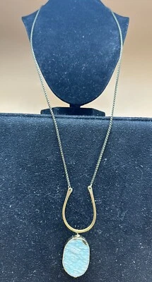 Colgante amazonita con collar de cadena larga Foto 1 de 4