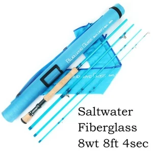 Caña de pescar con mosca Maxcatch Bluewave de fibra de vidrio de agua salada 8 pies 8 WT 4 segundos - Imagen 1 de 6