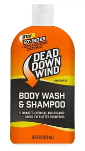ead Down Wind 121618 Shampoo/Body Wash Odor Eliminator Unscented Scent 16 oz - Picture 1 of 1