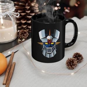 Taza negra de café té Mazinger-Z Shin Robot Head 11 oz - Imagen 1 de 2