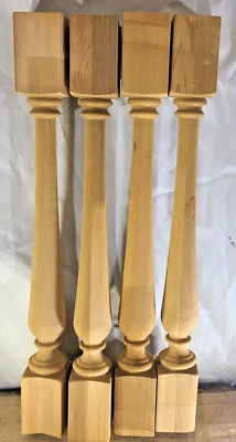 ¿Cedro vintage? Lote de 4 balaustres de husillo de madera torneada 24 x 2 1/2 pulgadas Foto 1 de 4