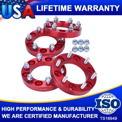 4x 1"Inch Wheel Spacers 6x5.5" 12x1.5 Studs For Toyota Tacoma Chevrolet Colorado - Image 1 of 4