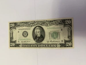 USA Bank Note: USA, Twenty Dollar 1950 B No. H58064122 A - Picture 1 of 2