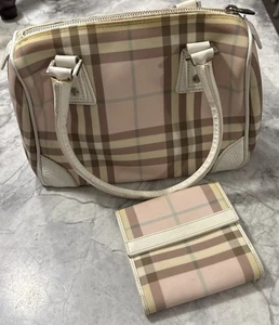 BOLSO Y CARTERA DE CUERO BURBERRY LONDON MINI TOTE NOVA CHECK ROSA MARFIL MARRÓN - Imagen 1 de 13