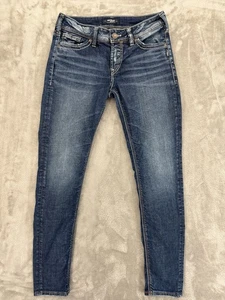 Silberne Damen Jeans W28 L31 Blau Elyse Skinny Mid Rise Curvy Comfort Stretch - Bild 1 von 20