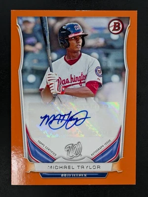 Bowman #PA-MT 2014 Michael Taylor/250 automático Orange Prospect Washington Nationals Foto 1 de 2