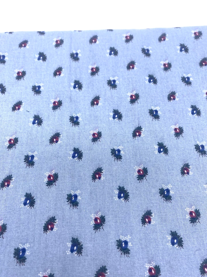 Vintage Marcus Brothers Fabric 2 Yds Blue Floral 90s Cottagecore 1.6 Yards - Image 1 of 4