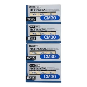 4-PACK TDK PRO CM 30 Minute ADAT Super Avilyn Tapes SVHS Super VHS - Picture 1 of 3