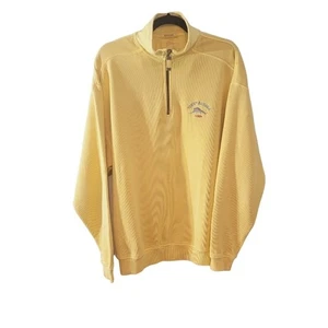 Tommy Bahamas Men's Pullover Sweater Fishing Marline Size M Long Sleeve Yellow - Picture 1 of 5